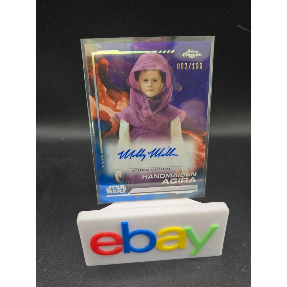 Molly Miller Star Wars Topps Chrome Handmaiden Agira Auto 002/199 Purple AU-MM